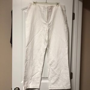 White linen pants